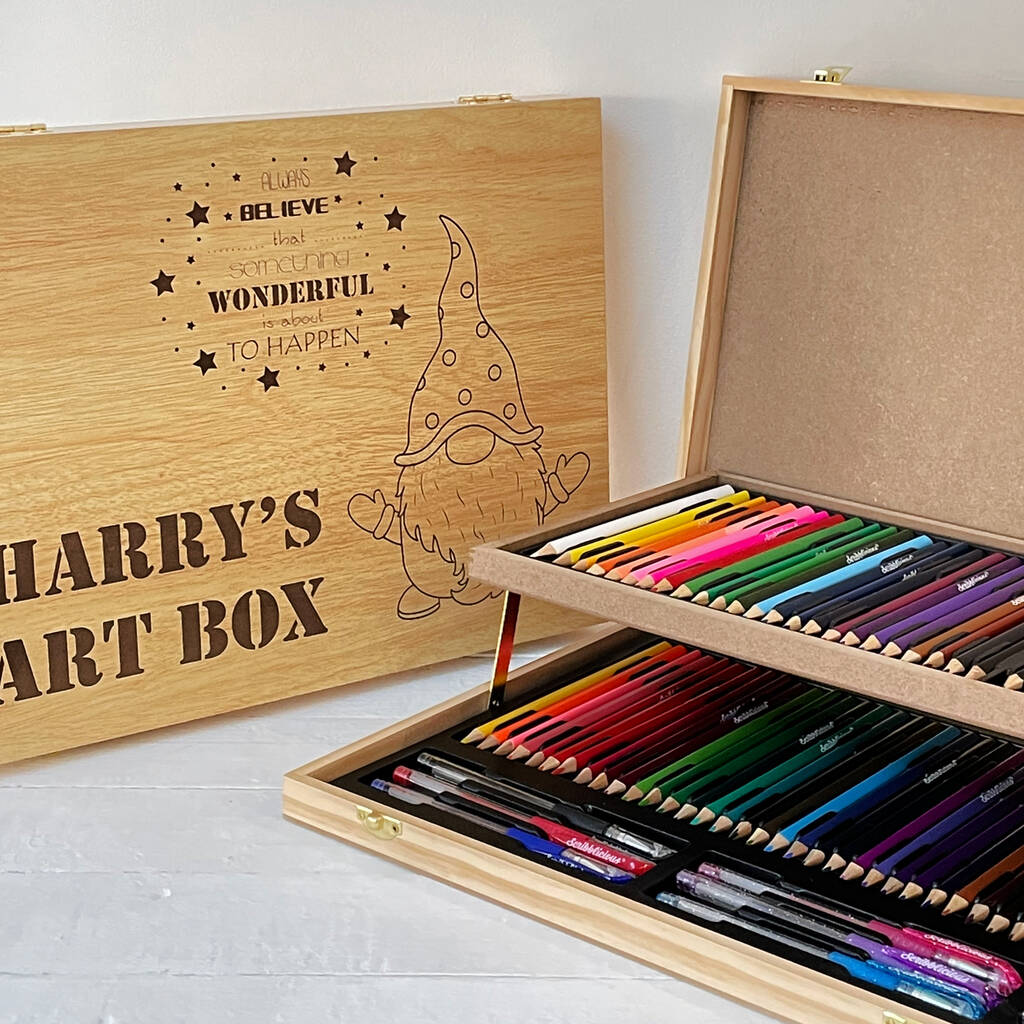 Personalised Child's Wooden Art Box