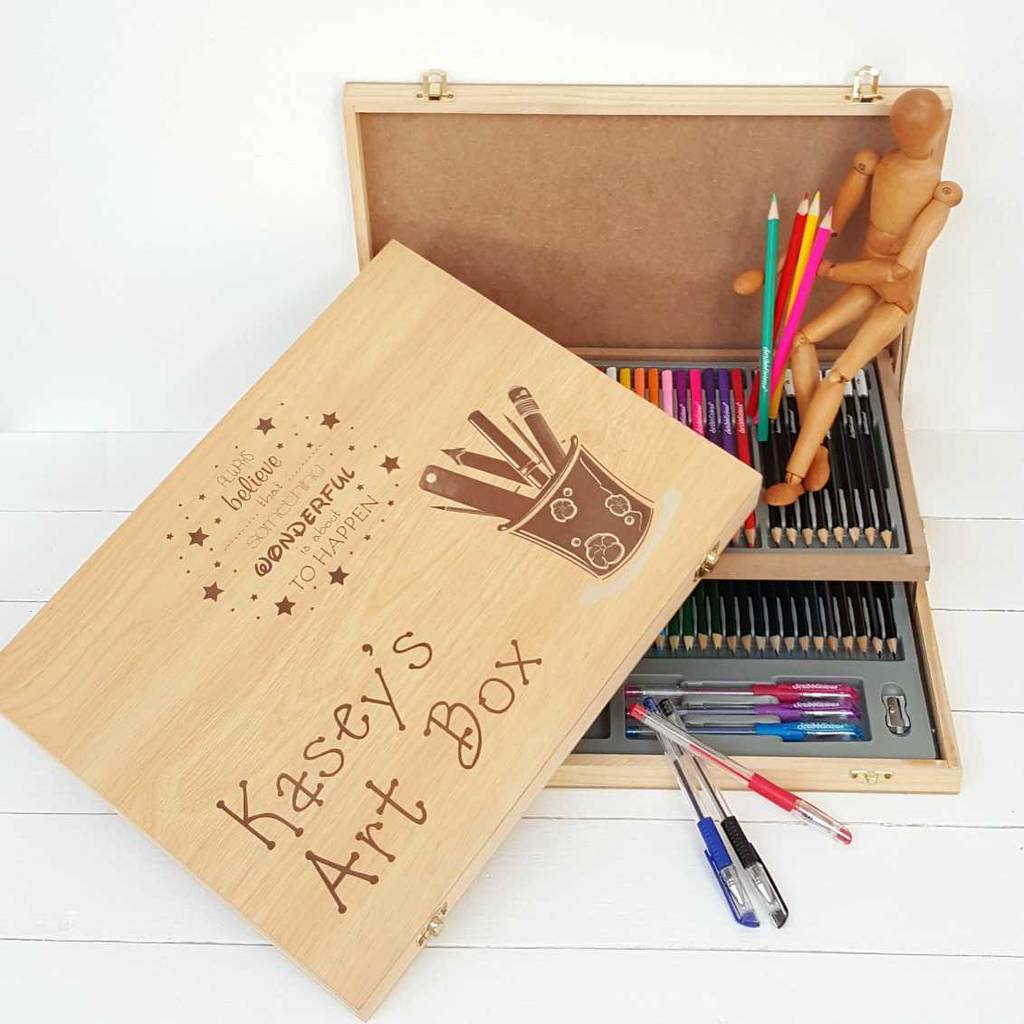 Personalised Child's Wooden Art Box